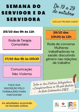 Escola de Saúde Pública divulga atividades da semana do servidor