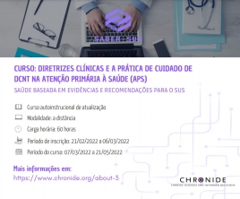 Escola de Saúde Pública (ESP/RS) divulga inscrições para o Curso Diretrizes Clínicas e a Prática de Cuidado de DCNT na Atenção Primária à Saúde
